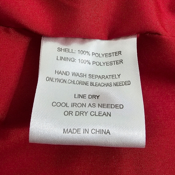 TS Couture Deep Red Ruffled Angel Sleeve Knee Length Sheath Dress - Picture 9 of 9